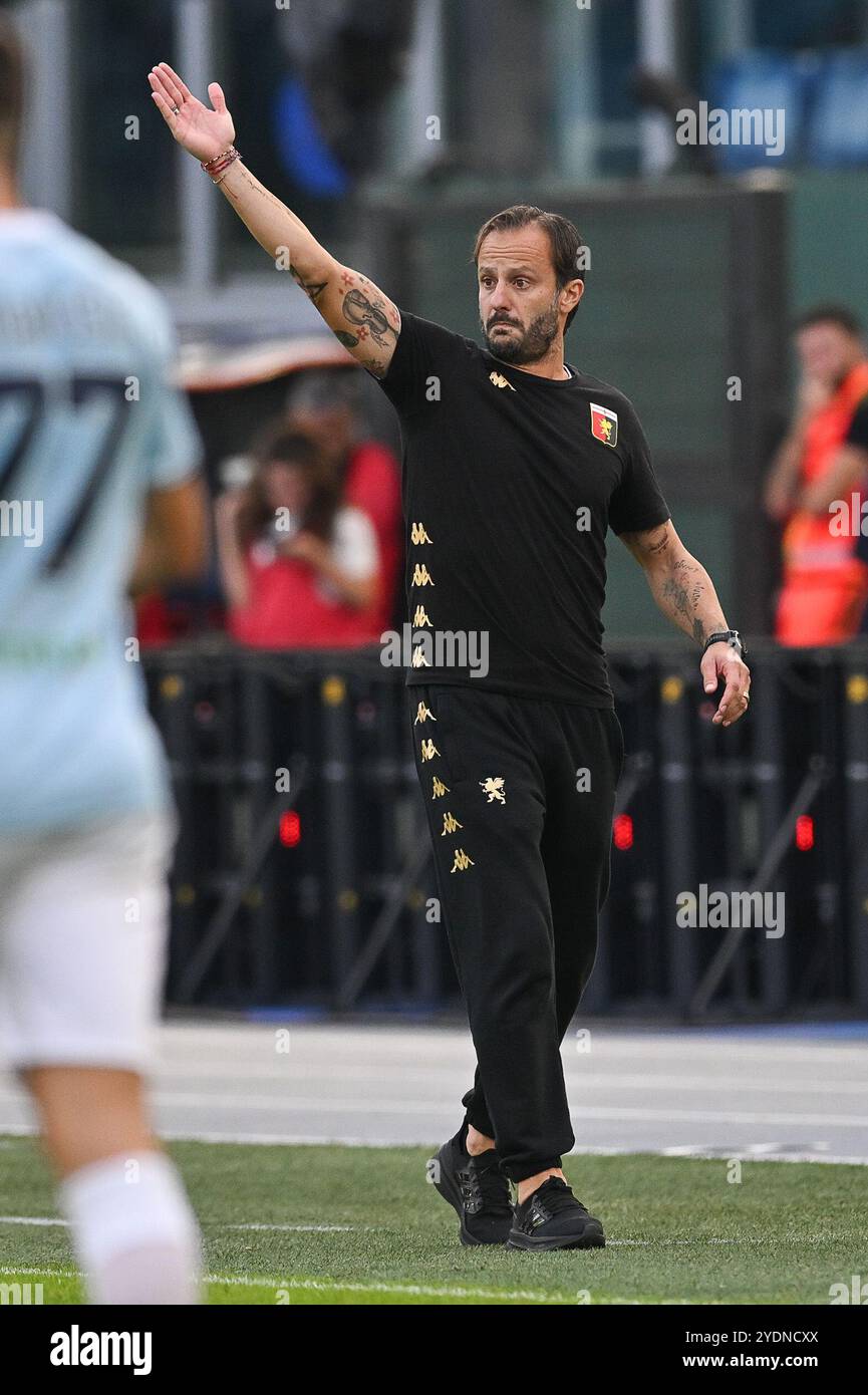 Stadio Olimpico, Rom, Italien. Oktober 2024. Serie A Football, Lazio gegen Genua; Alberto Gilardino Cheftrainer von Genua CFC Credit: Action Plus Sports/Alamy Live News Stockfoto