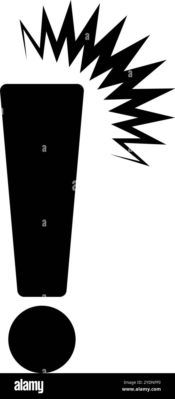 Symbol für die Reaktionssilhouette. Überraschung oder Warnung. Editierbarer Vektor. Stock Vektor