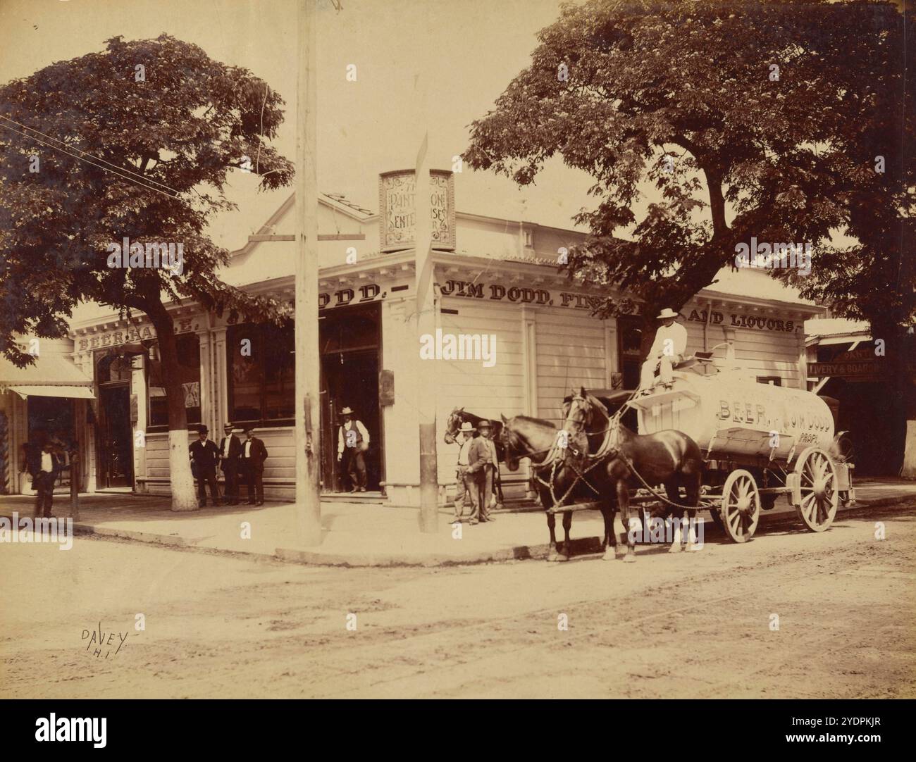 Honolulu: Während der bubonischen Pest; Januar 1900. Pantheon Saloon, Einrichtung. Fort & Hotel St. Chinatown: Januar 1900, . Foto: Bruder Gabriel Bertram Bellinghausen Hanna, H. R. Stockfoto