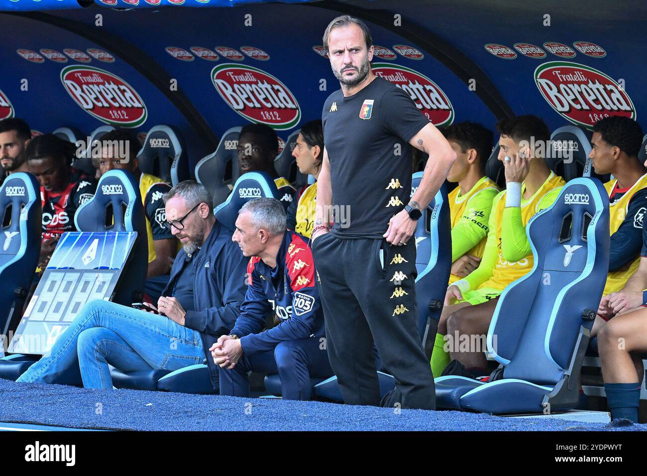 Oktober 2024, Stadio Olimpico, Roma, Italien; Fußball der Serie A; Lazio gegen Genua; Alberto Gilardino Cheftrainer des CFC Genua Stockfoto