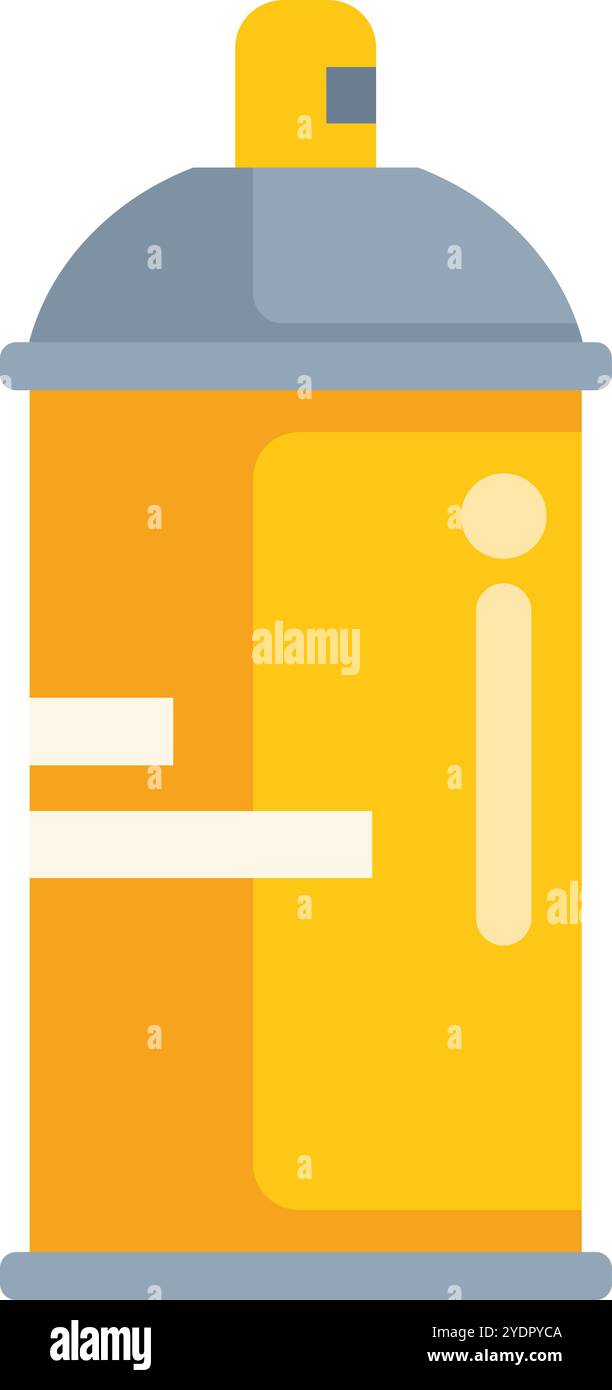 Gelbe Spraydose mit grauer Kappe, bereit für künstlerischen Ausdruck und farbenfrohe Kreationen Stock Vektor