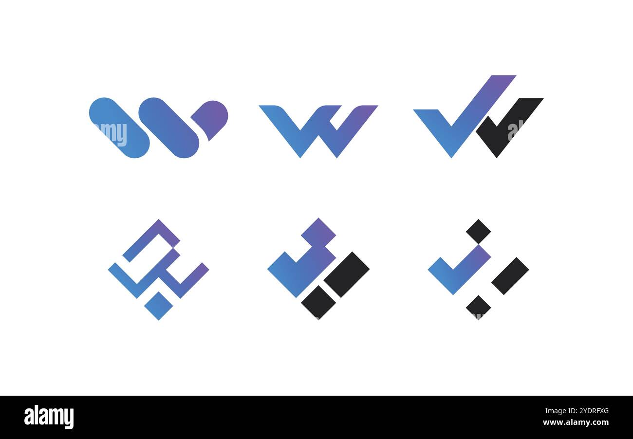 Design-Vorlage mit Letter W-Logo Stock Vektor