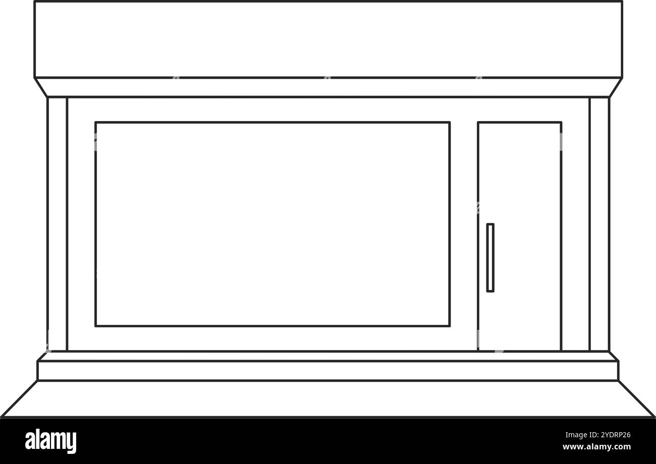 Klassischer Stil kommerzieller Ladenfront mit Kopierraum in der Fensterlinie Kunstvektor Stock Vektor