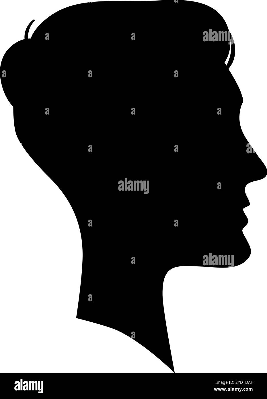 Seitenansicht der Silhouette einer jungen Frau, die Eleganz, Selbstvertrauen und Stil repräsentiert Stock Vektor