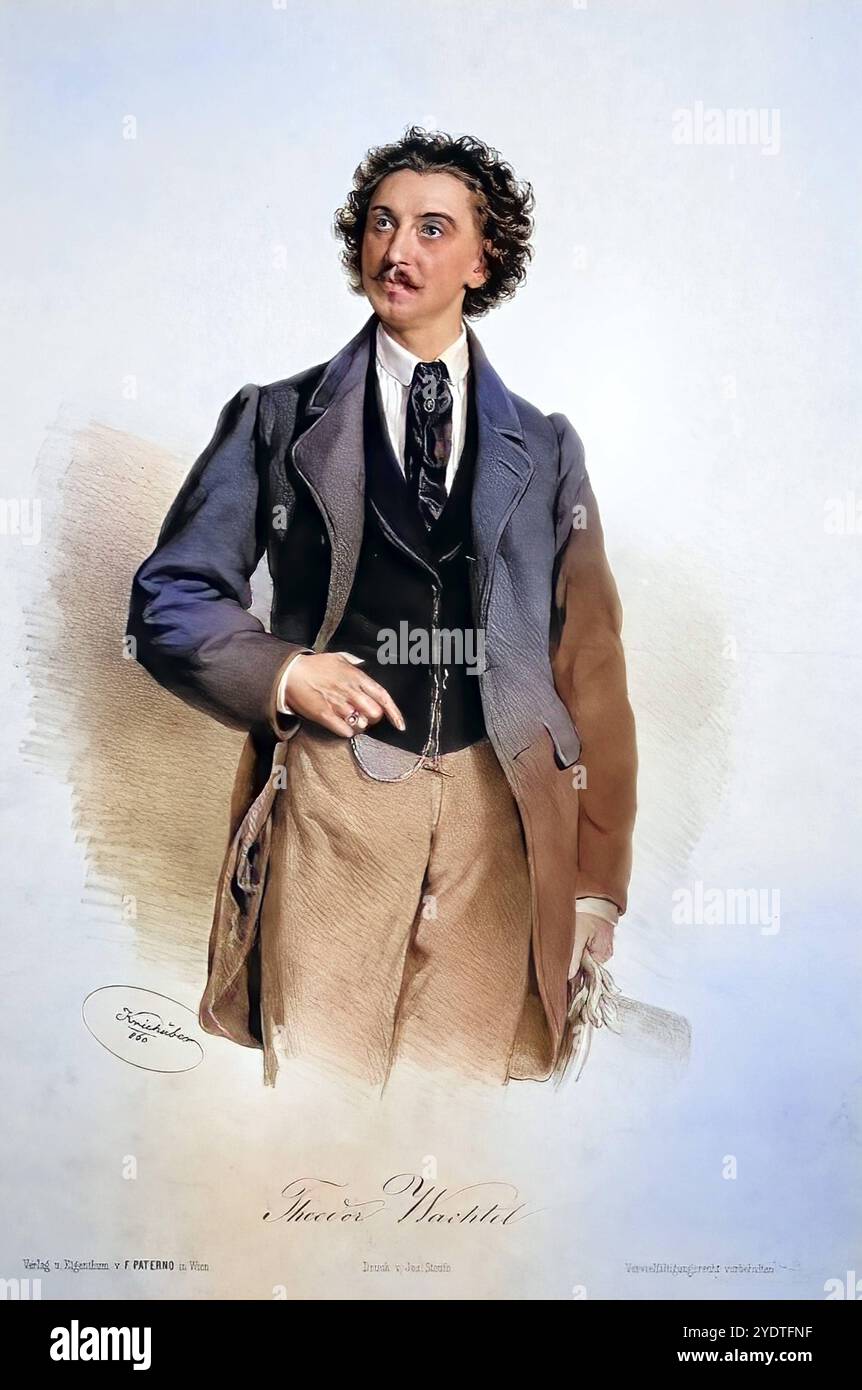 Theodor Wachtel geb. 10. März 1823 in Hamburg 14. November 1893 in Frankfurt am Main war ein deutscher Sänger, historisch, digital restauriert Stockfoto
