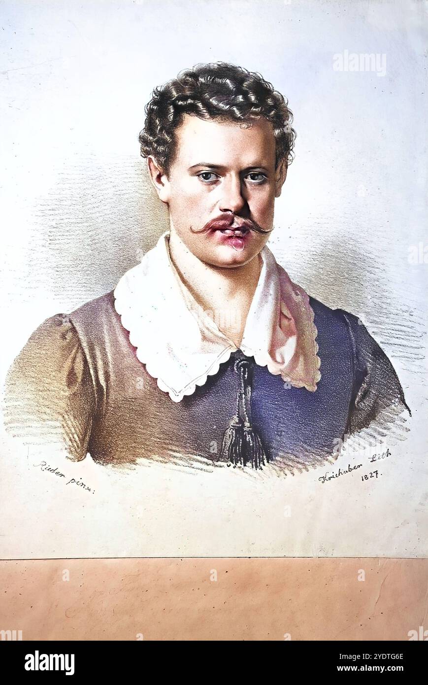 Wilhelm Kunst, eigentl. Wilhelm Kunze, geb. 1. Februar 1799 in Hamburg 17. November 1859 in Wien war ein deutscher Schauspieler, historisch, DIG Stockfoto