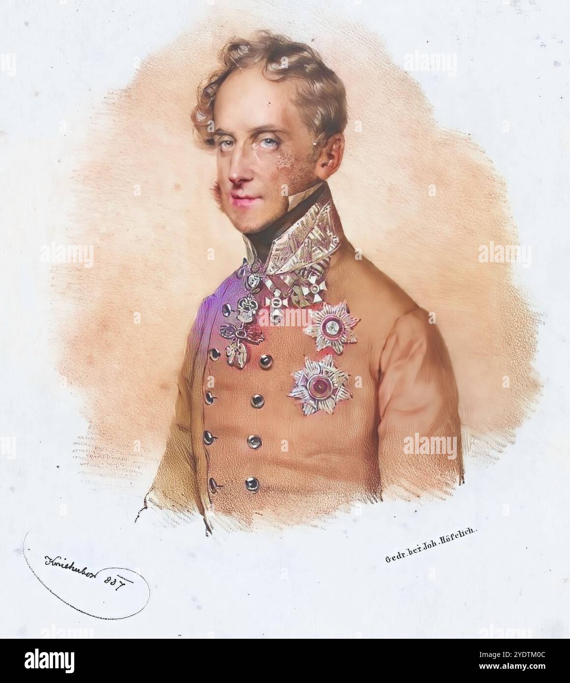 Prinz Alfred Candidus Ferdinand zu Windisch-Graetz (* 11. Mai 1787 in Brüssel; gestorben am 21. März 1862 in Wien) war ein österreichischer Feldmarschall, historische, digital restaurierte Reproduktion eines Originals aus dem 19. Jahrhundert. Mai 1787 in Brüssel; Std. 21. März 1862 in Wien) war ein österreichischer Feldmarschall, Historisch, digital restaurierte Reproduktion von einer Vorlage aus dem 19. Jahrhundert, Datum nicht angegeben Stockfoto