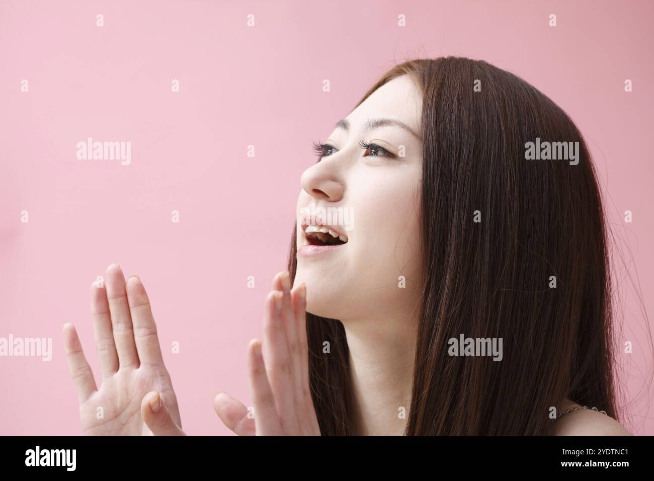 Frau rief Stockfoto