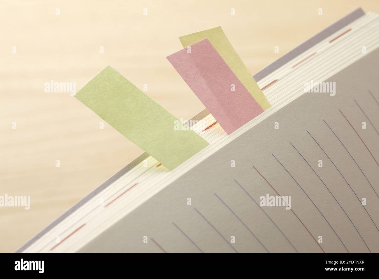 Terminkalender mit Haftnotizen Stockfoto