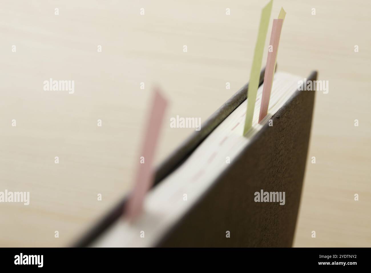 Terminkalender mit Haftnotizen Stockfoto