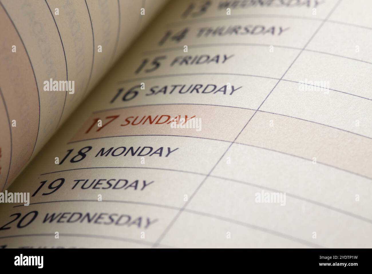 Terminkalender Stockfoto