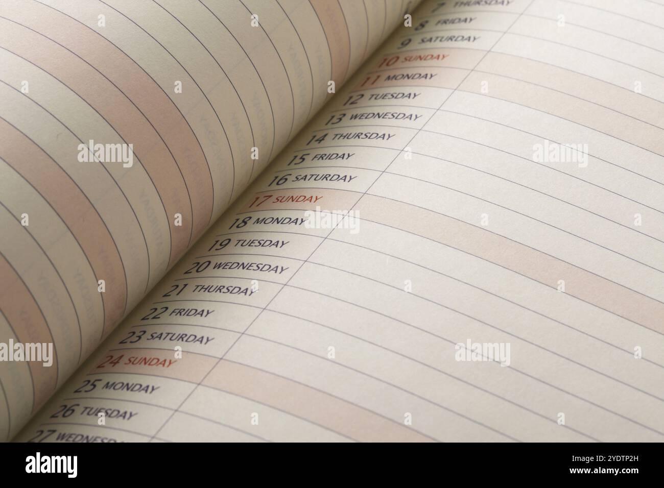 Terminkalender Stockfoto