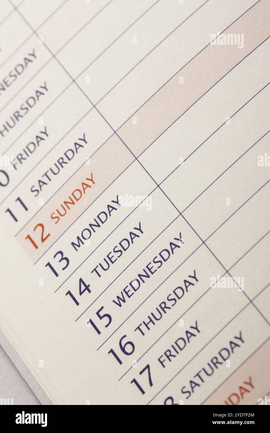 Terminkalender Stockfoto