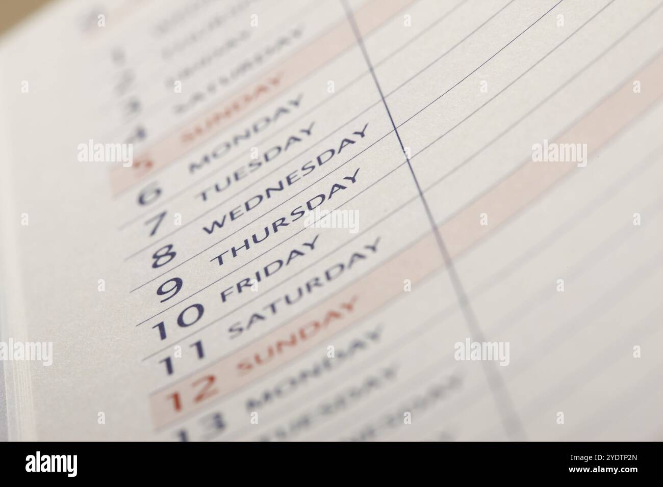 Terminkalender Stockfoto