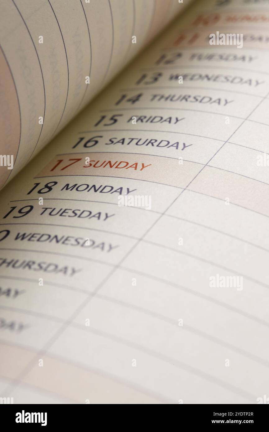 Terminkalender Stockfoto