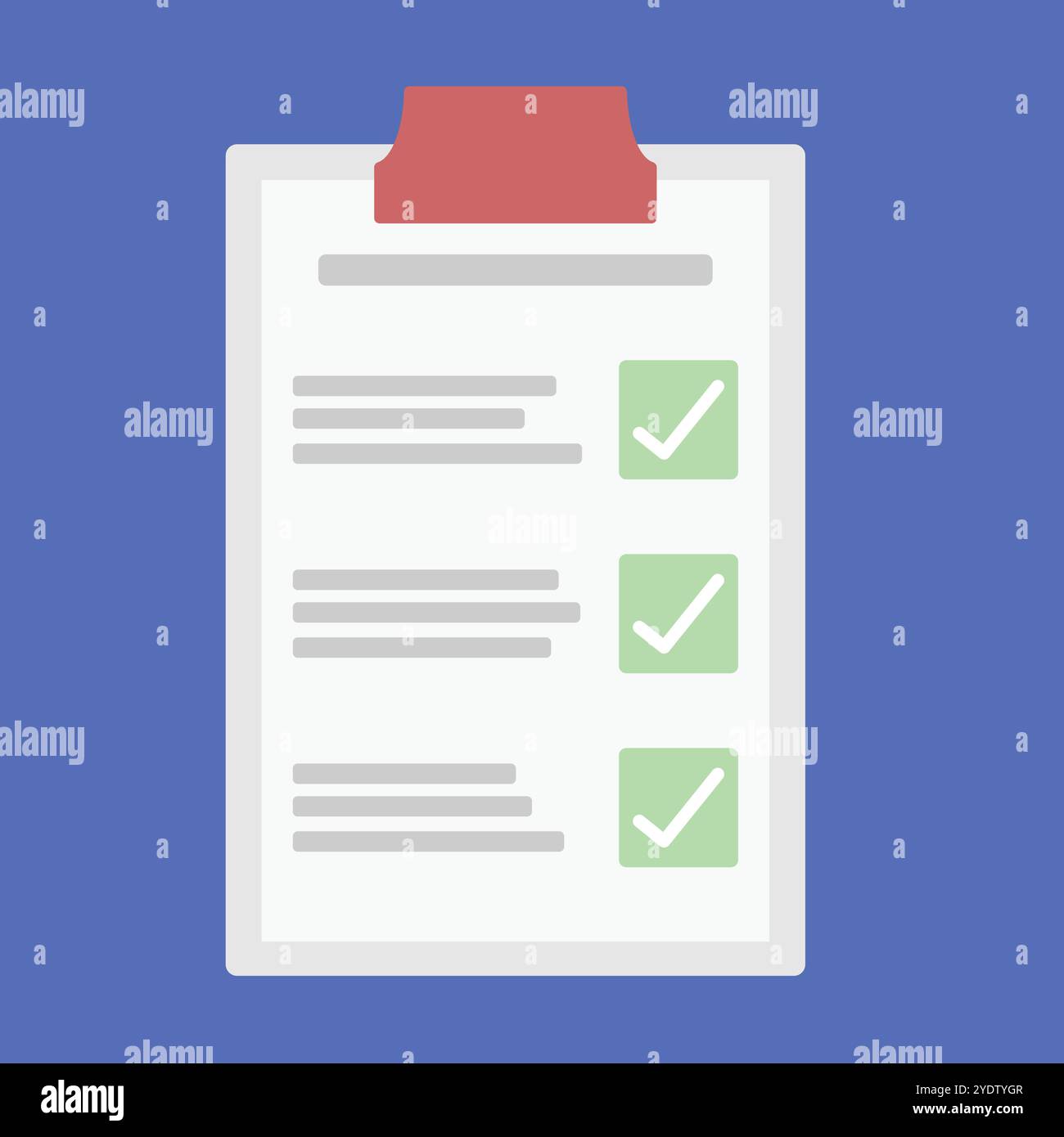 Vektorabbildung einer Checkliste in einer Zwischenablage in Pastellfarben Stock Vektor