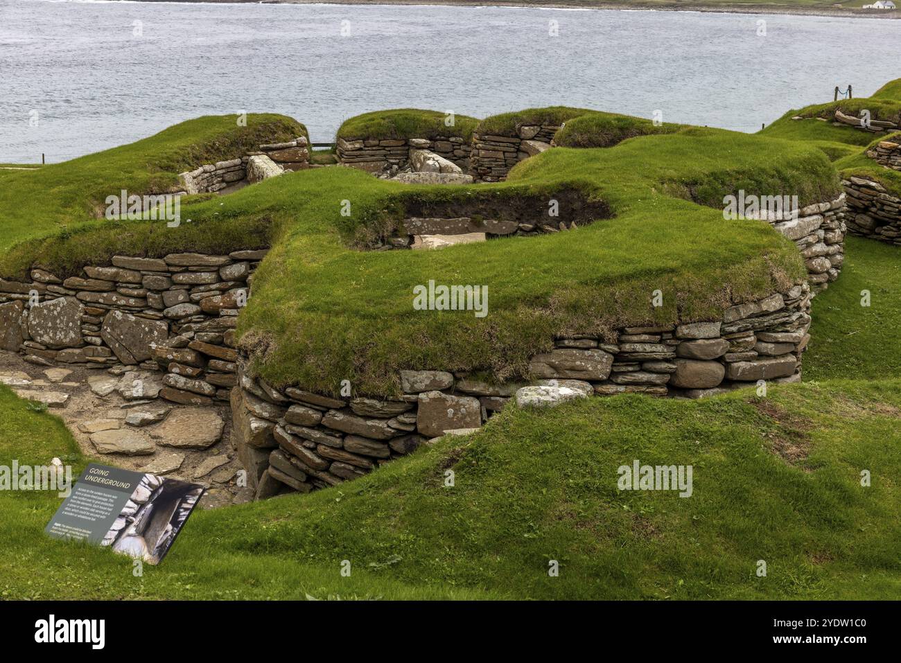 Skara Brae, Roundhouse, neolithische Siedlung, Festland, Orkney, Schottland, Großbritannien Stockfoto