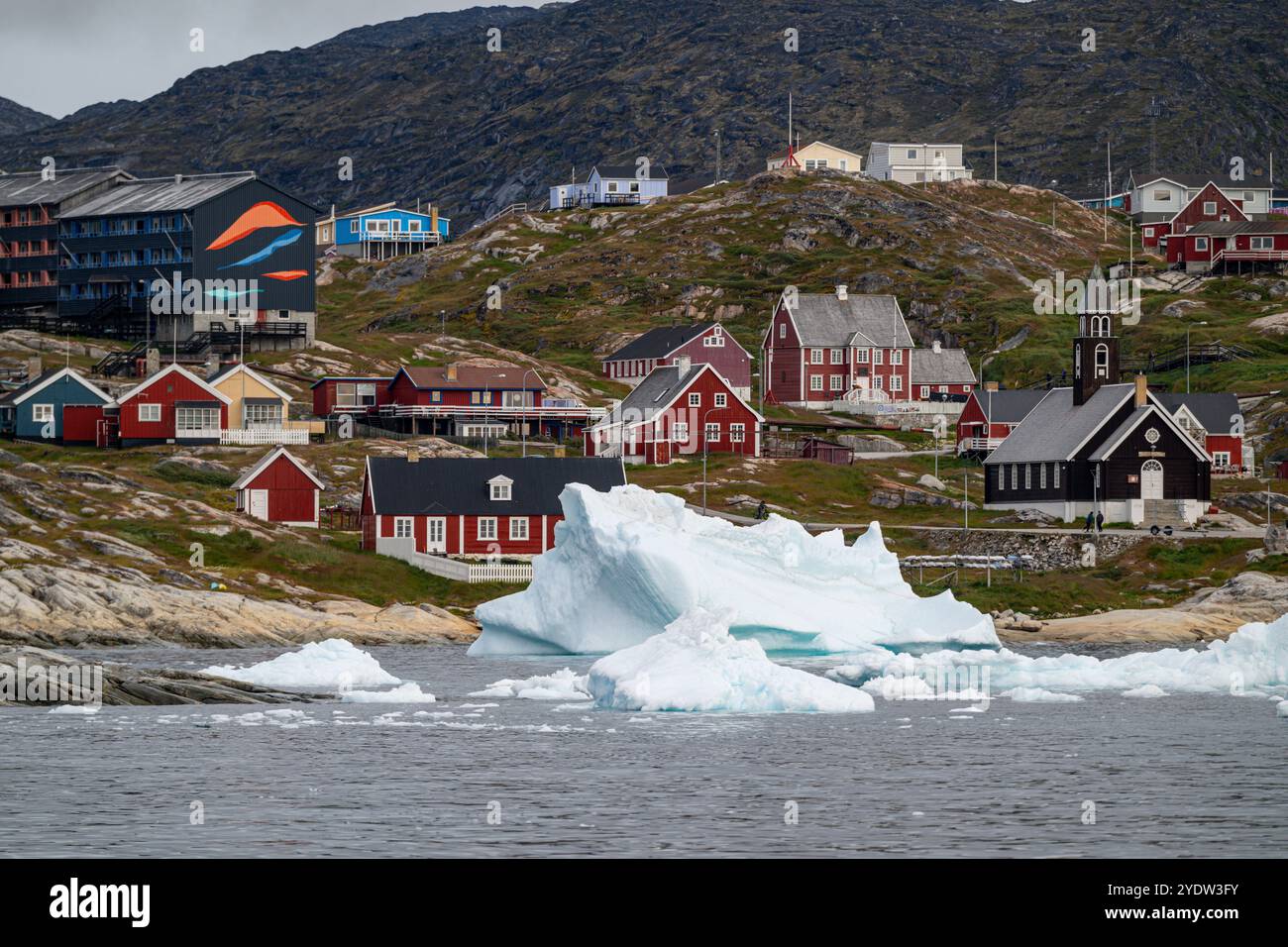 Blick auf Ilulissat, Westgrönland, Dänemark, Polarregionen Stockfoto