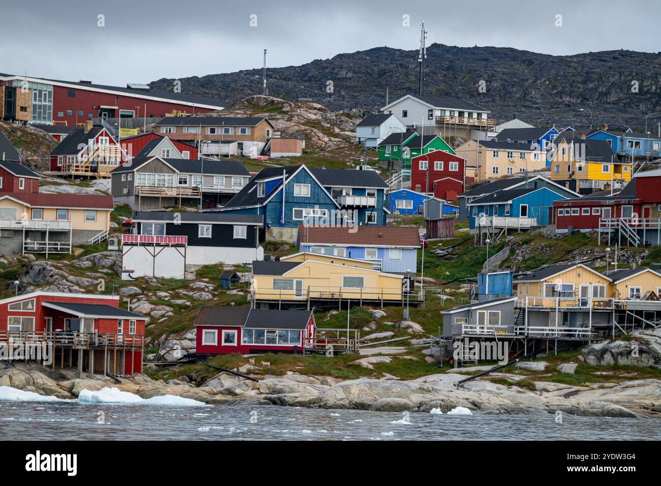 Blick auf Ilulissat, Westgrönland, Dänemark, Polarregionen Stockfoto