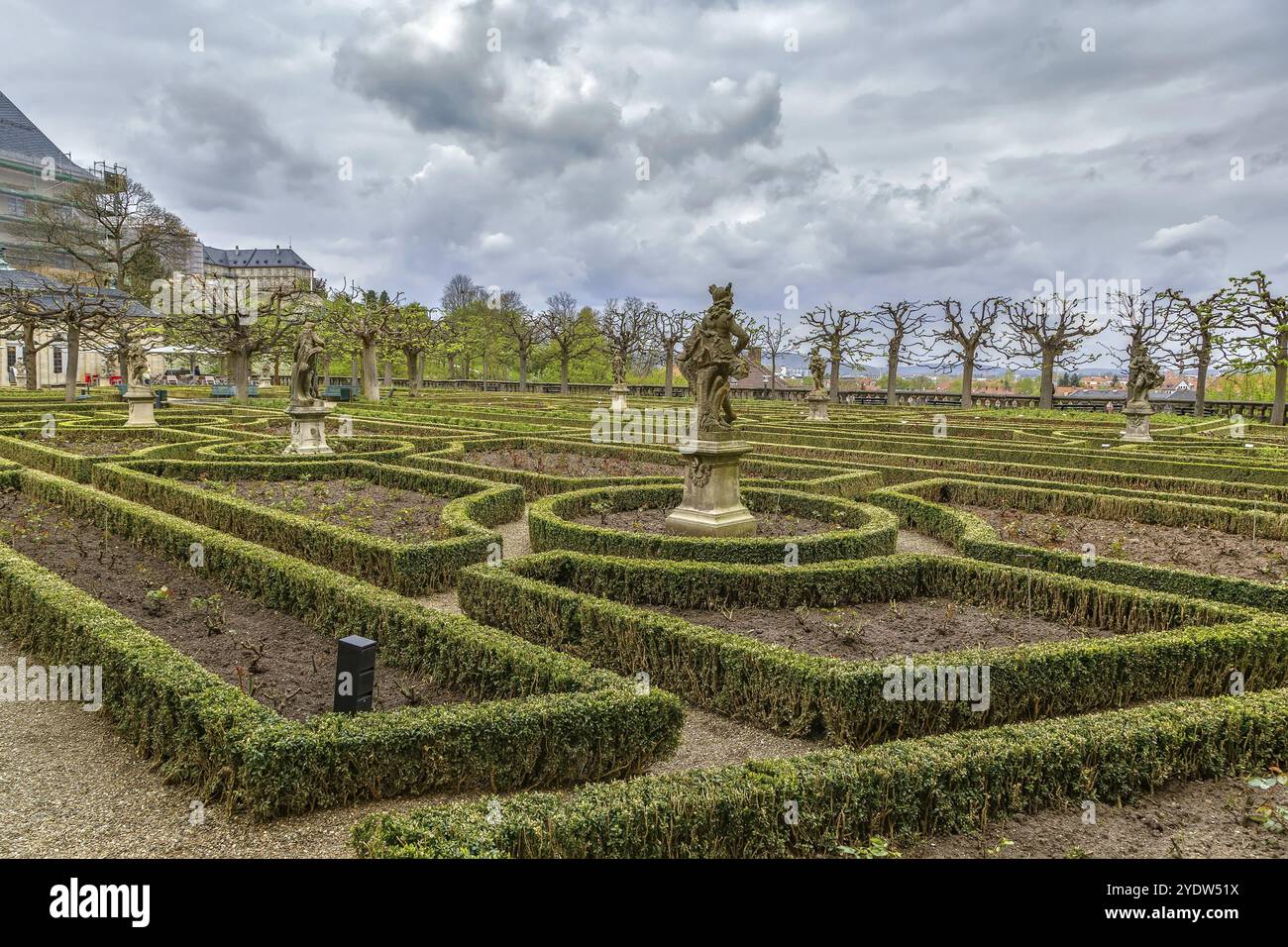 Der Rosengarten im Innenhof der Neuen Residenz, Bamberg, Deutschland, Europa Stockfoto