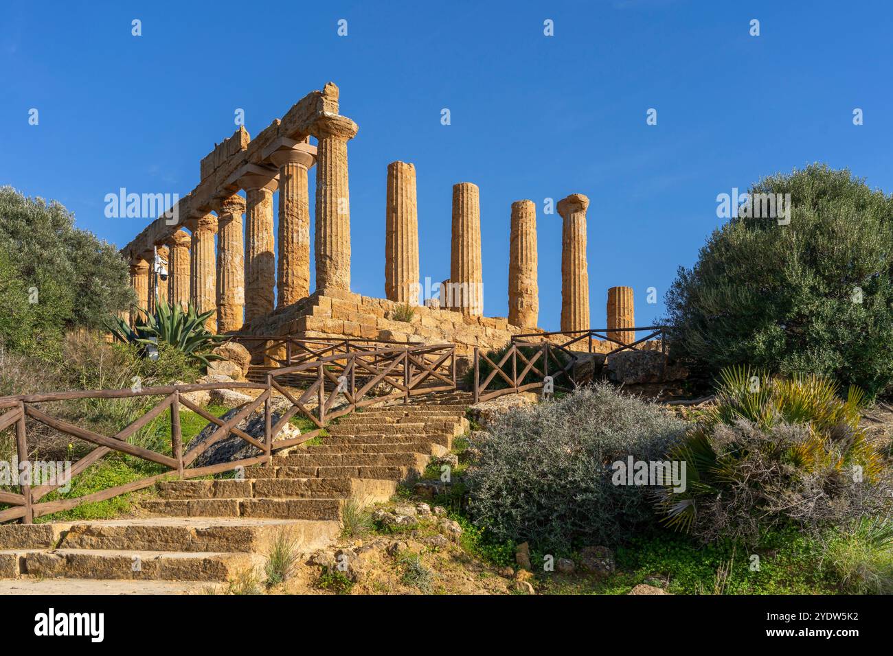 Herkules-Tempel, Tal der Tempel, UNESCO-Weltkulturerbe, Agrigento, Sizilien, Italien, Mittelmeer, Europa Stockfoto