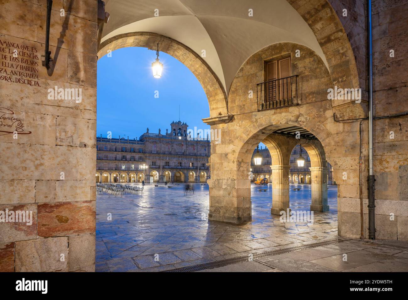 Plaza Mayor (Hauptplatz), Salamanca, UNESCO-Weltkulturerbe, Kastilien und Leon, Spanien, Europa Stockfoto