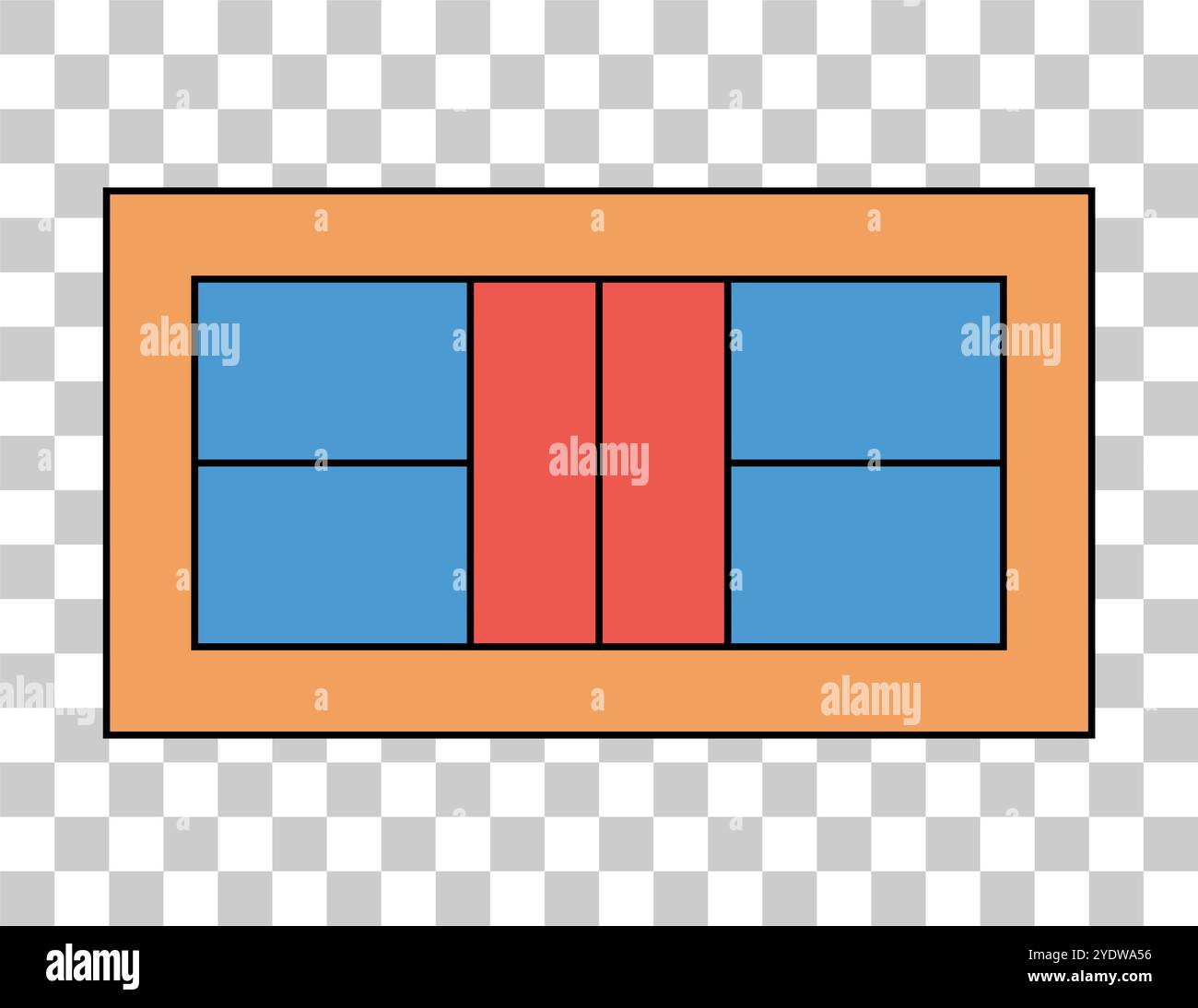 Pickleball-Schlägersport, Paddel-Symbol für den Hallenplatz, Web-Flachsymbol-Vektordarstellung. Stock Vektor