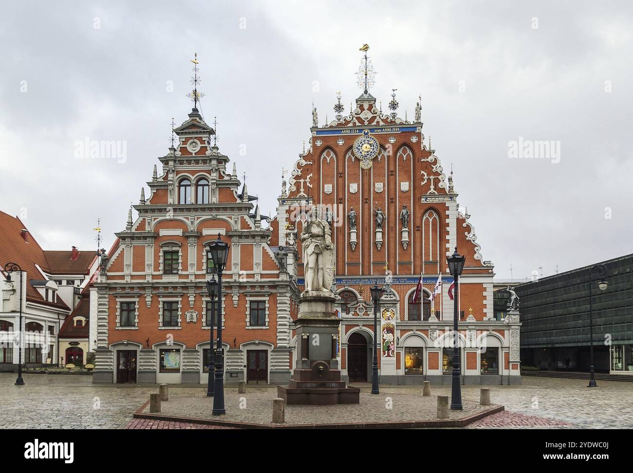 Das Gebäude der Blackheads-Bruderschaft ist eines der berühmtesten Gebäude der Altstadt von Riga Stockfoto