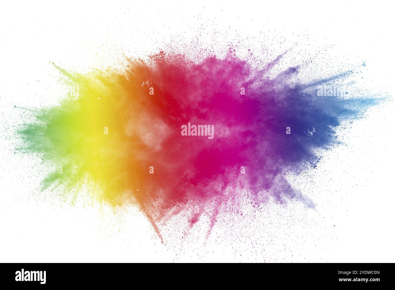 Color Holi Festival. Bunte Explosion für Happy Holi Pulver. Hintergrund der Farbpulverexplosion Stockfoto