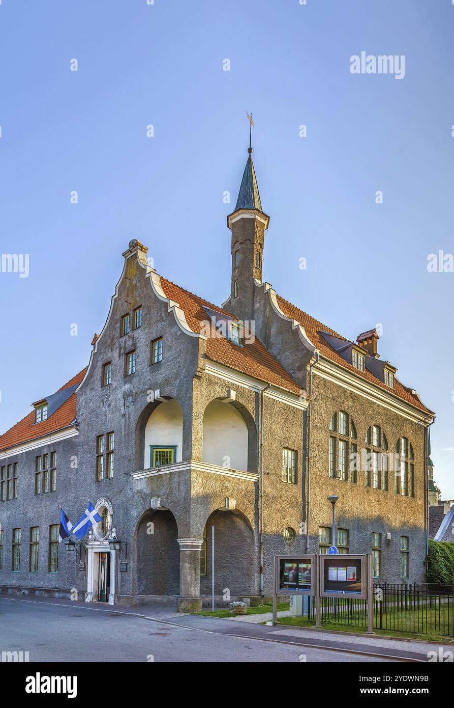 Gebäude des Rathauses von Parnu, Estland, Europa Stockfoto