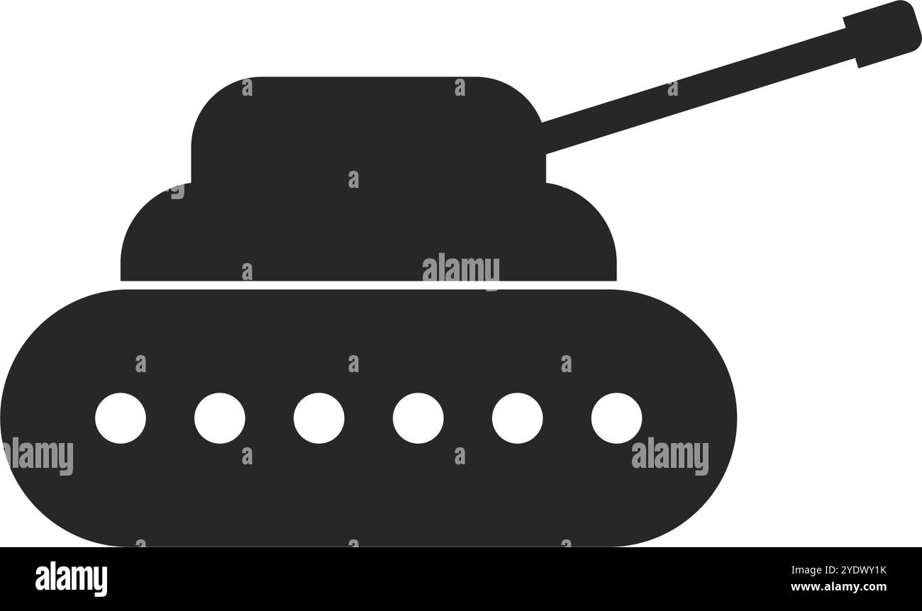 Einfache Silhouette eines Kriegspanzers. Editierbarer Vektor. Stock Vektor