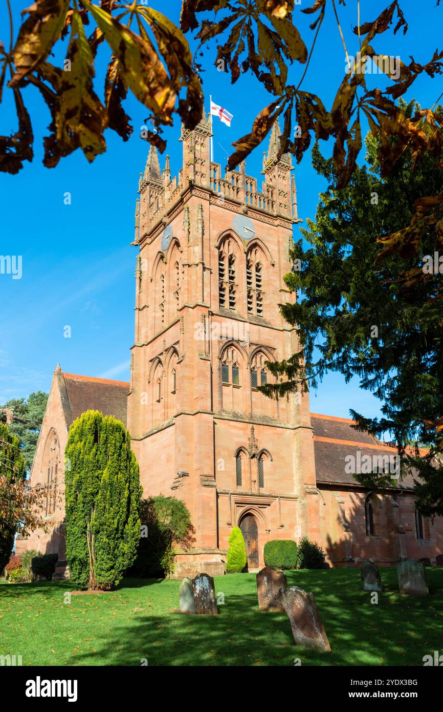 St. Mary the Virgin, Enville, eine englische Kirche aus dem 12. Jahrhundert. Enville, Staffordshire, Großbritannien 2024 Stockfoto