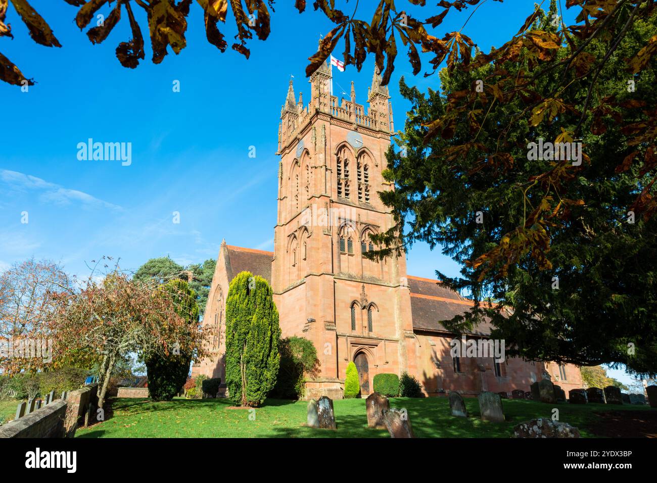 St. Mary the Virgin, Enville, eine englische Kirche aus dem 12. Jahrhundert. Enville, Staffordshire, Großbritannien 2024 Stockfoto