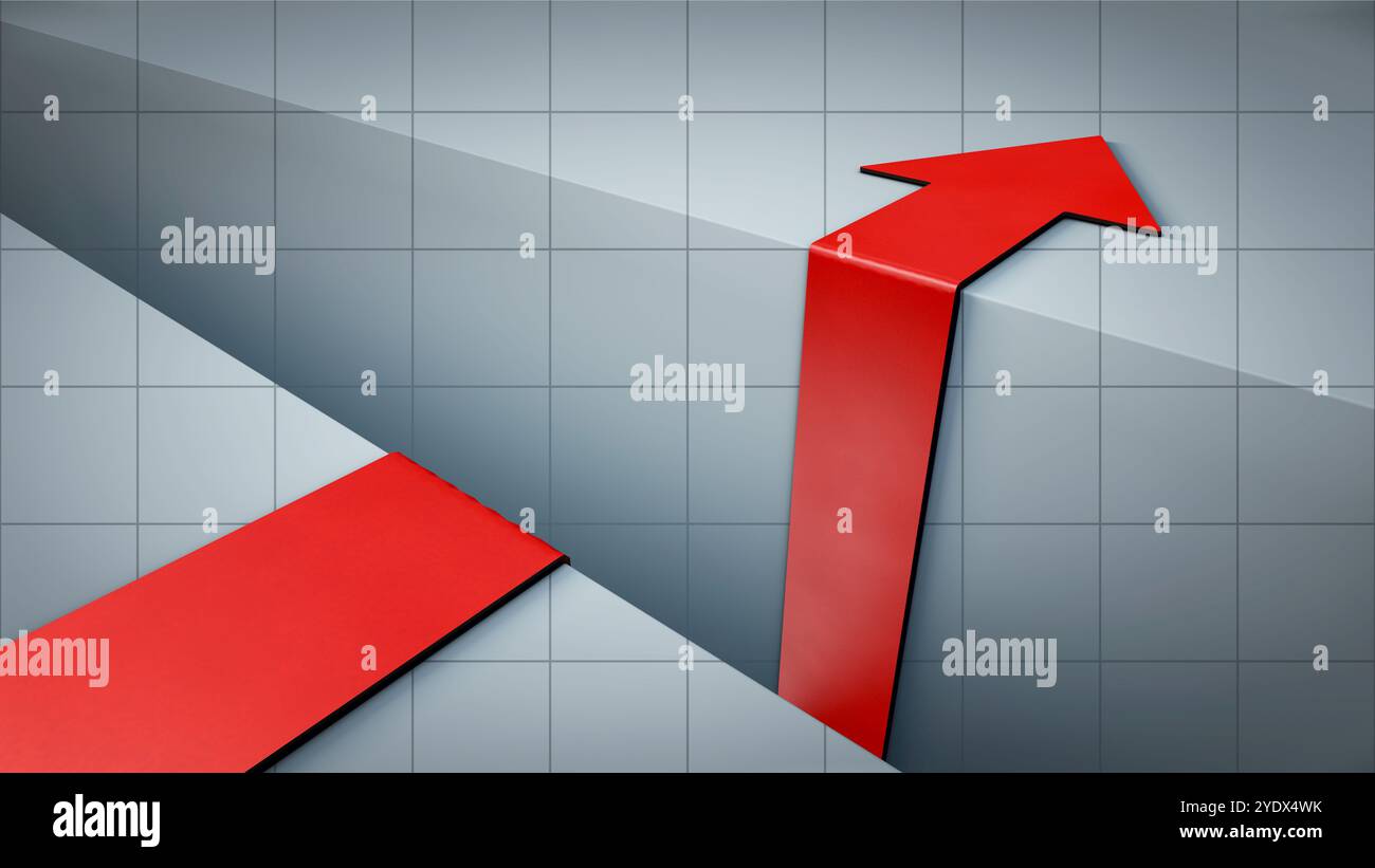 Nach dem Absturz wird das Diagramm wieder angehoben Stockfoto