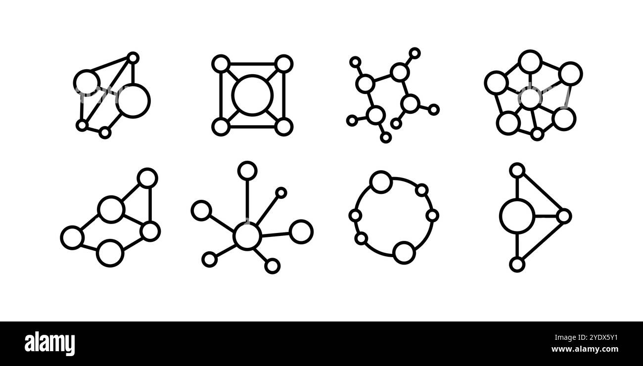 Netzwerk-Symbol oder Logo isoliertes Zeichen Symbol Vektor-Illustration - Sammlung von hochwertigen schwarzen Stil Vektor-Symbole Stock Vektor