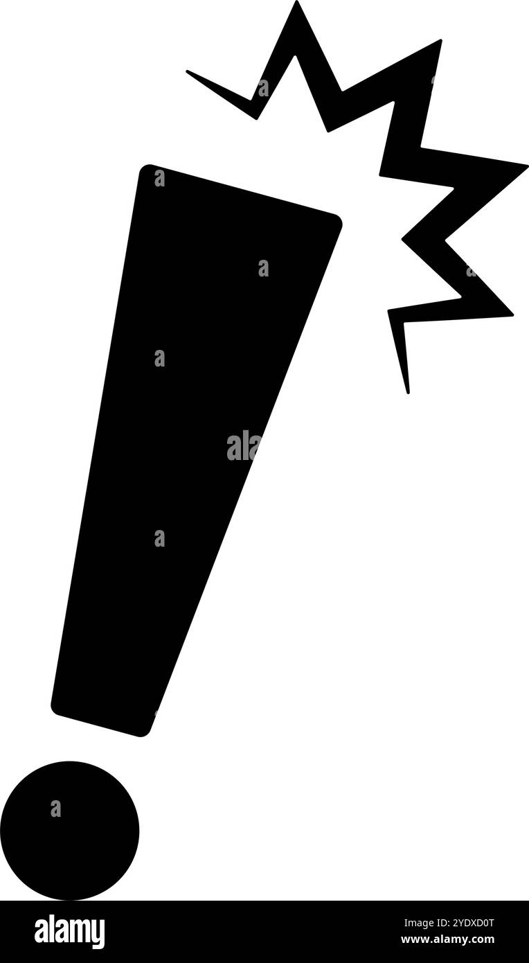 Ausrufezeichen Symbol für hervorgehobene Silhouette. Reaktion oder Überraschung. Editierbarer Vektor. Stock Vektor