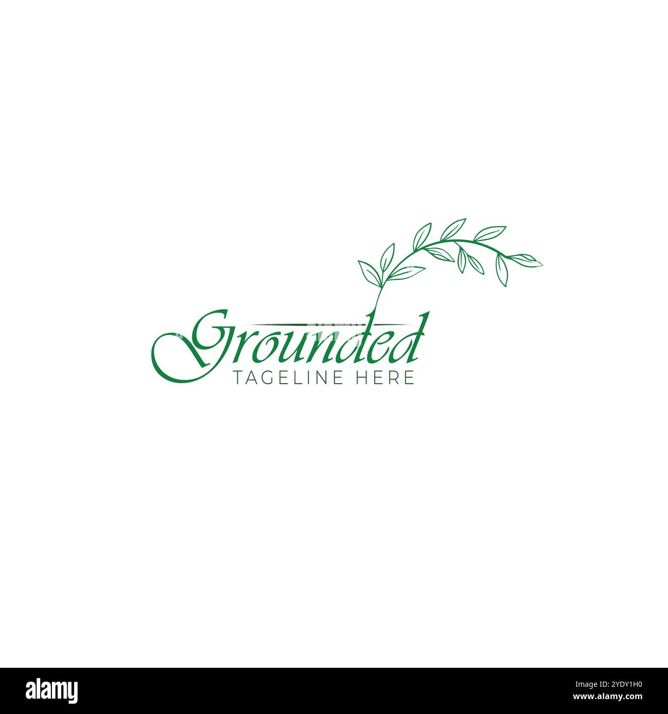 Grounded Root Eco Logo Pflanzenlogo Naturlogo Stock Vektor