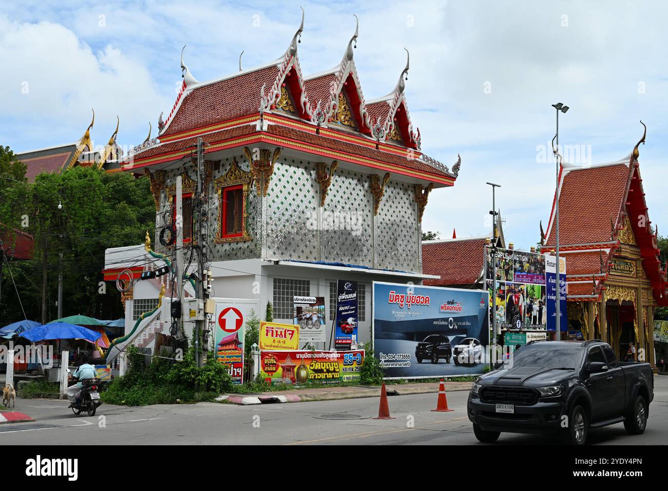 Buddha-Tempel - Wat Pomkaew, Mae Klong, Mueang Samut Songkhram District in Thailand Bangkok Asien Stockfoto