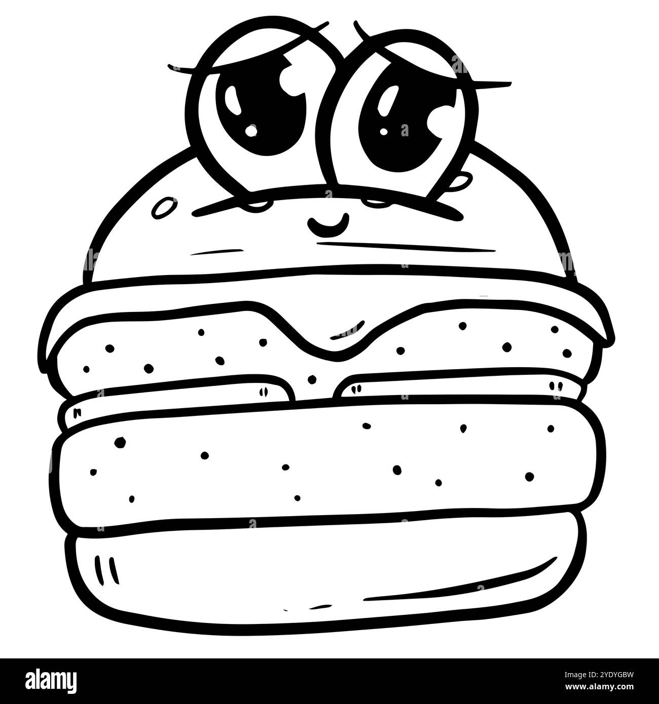 Lustige Cartoon Beef Burger Oder Cheeseburger Logo Illustaration Stockfoto