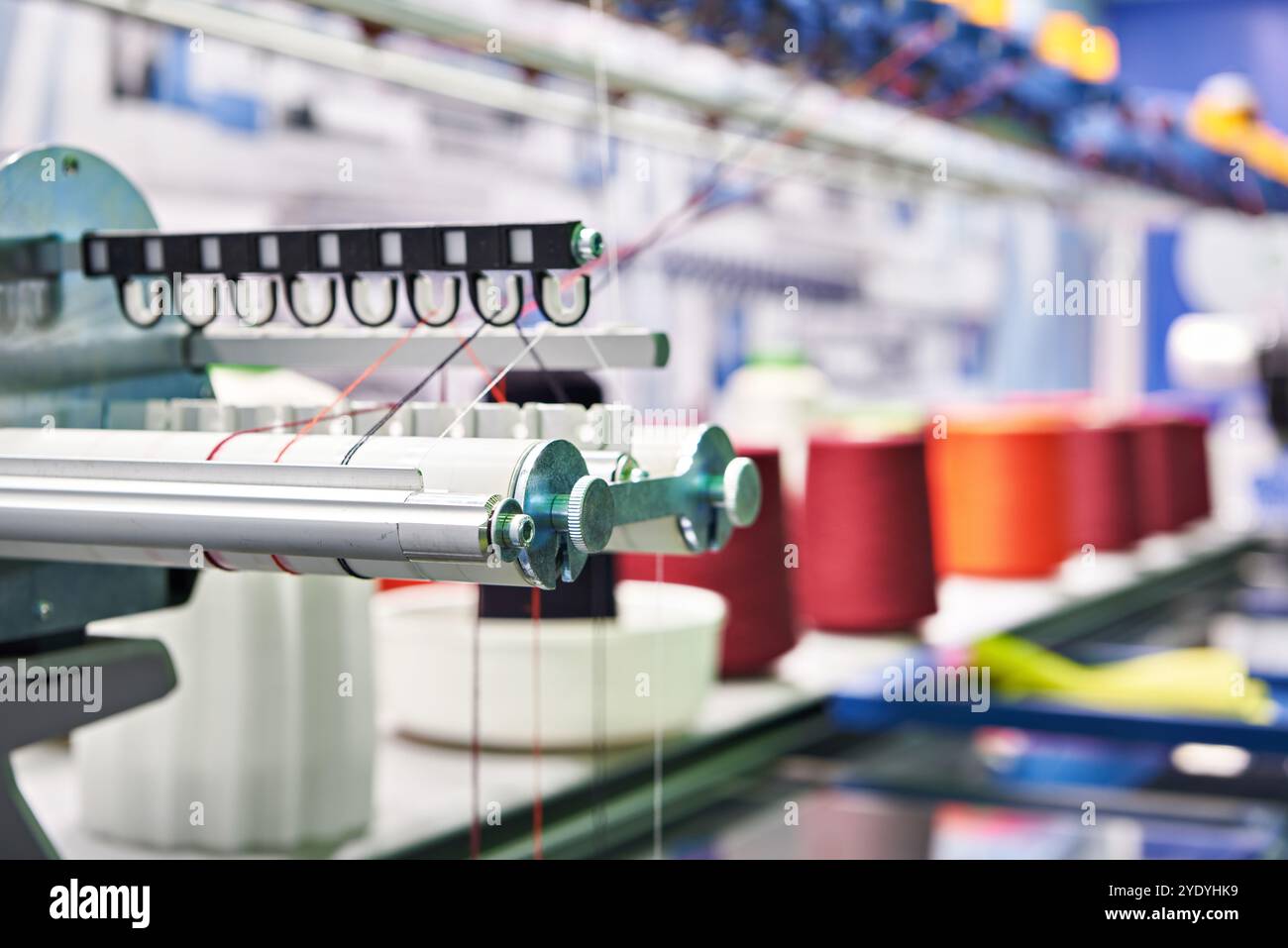 Strickmaschine im Werk Stockfoto