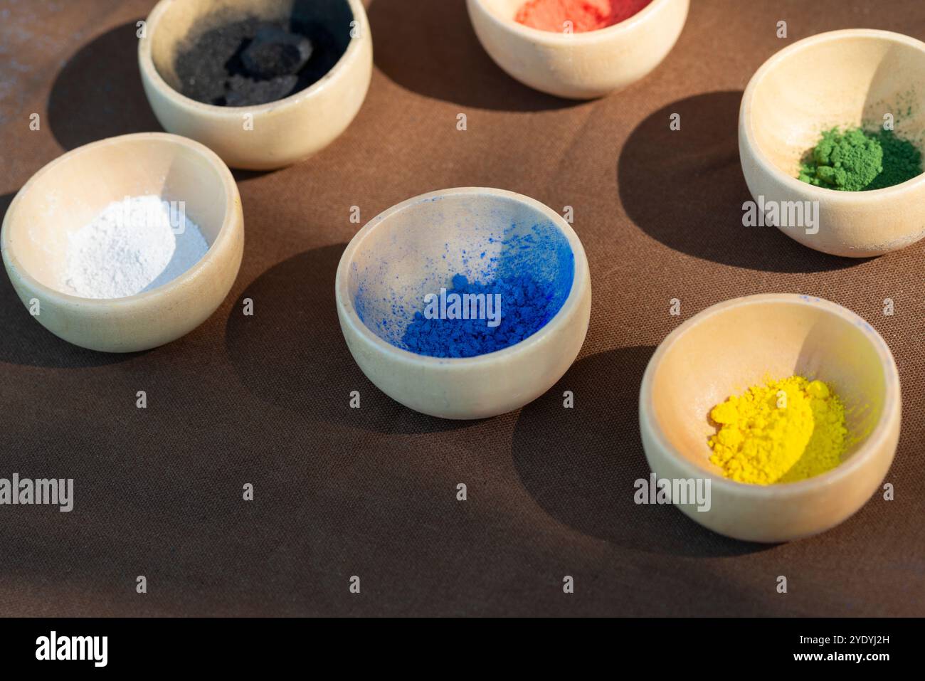 Verschiedene Künstler-Pigmentfarben Stockfoto