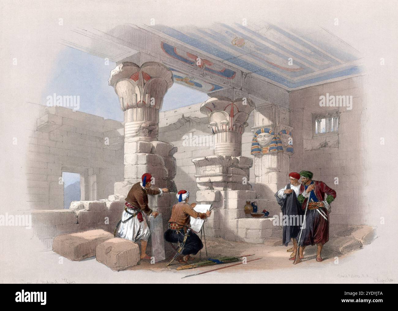 Dayr el Medeeneh, Dayr al-Madînah, Deir el-Medina, Kloster der Stadt, die Ruinen einer Arbeitersiedlung des antiken Theben in Ägypten, um 1850, historische, digital restaurierte Reproduktion von einer Vorlage aus dem 19. Jahrhundert, exaktes Datum der Aufzeichnung unbekannt, Kloster der Stadt, die Ruinen einer Arbeitersiedlung des antiken Theben in Ägypten, um 1850, historisch, digital restaurierte Reproduktion von einer Vorlage aus dem 19. Jahrhundert, genaues Aufnahmedatum unbekannt Stockfoto