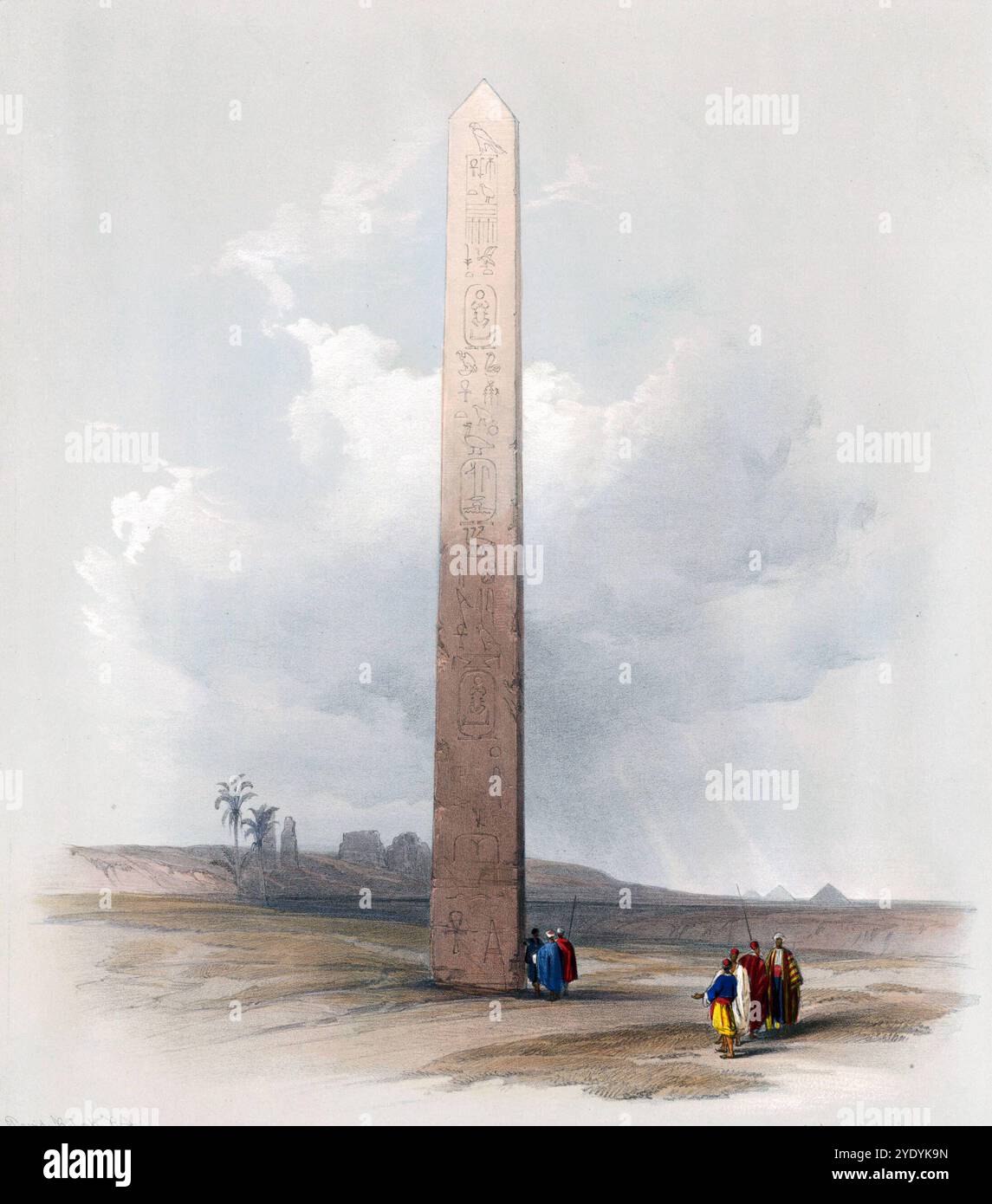 Der Obelisk von Heliopolis, Ägypten, um 1850, Historisch, digital restaurierte Reproduktion von einer Vorlage aus dem 19. Jahrhundert, genaues Aufnahmedatum unbekannt Stockfoto