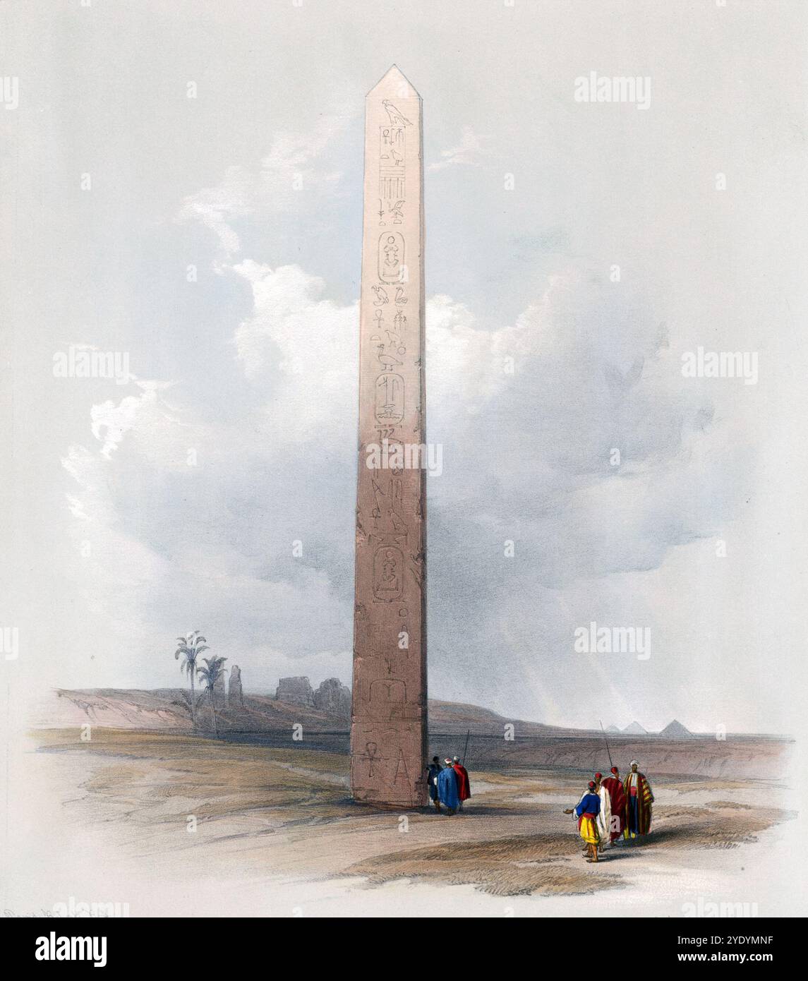 Der Obelisk von Heliopolis, Ägypten, um 1850, historische, digital restaurierte Reproduktion von einer Vorlage aus dem 19. Jahrhundert, exaktes Datum unbekannt, der Obelisk von Heliopolis, Ägypten, um 1850, historisch, digital restaurierte Reproduktion von einer Vorlage aus dem 19. Jahrhundert. Jahrhundert, genaues Aufnahmedatum unbekannt Stockfoto