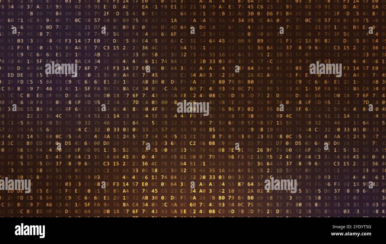 Verschlüsselungscode für Kryptografie. Hintergrund für Blockchain Wallet-Verschlüsselung. Binärcode-Muster Stock Vektor