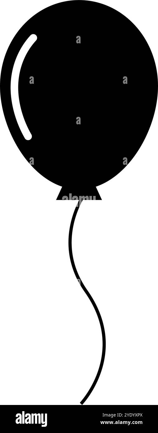 Symbol für die Silhouette des Ballons. Editierbarer Vektor. Stock Vektor