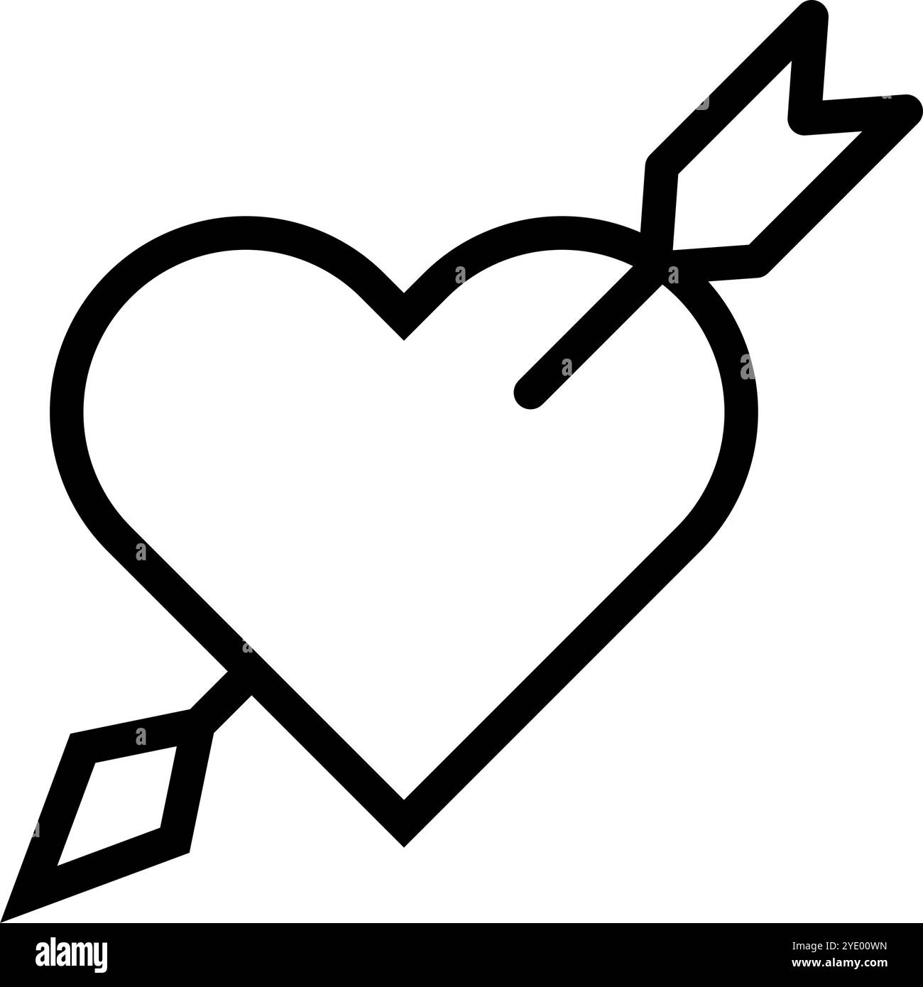 Einfaches Cupid-Symbol. Liebe auf den ersten Blick. Editierbarer Vektor. Stock Vektor