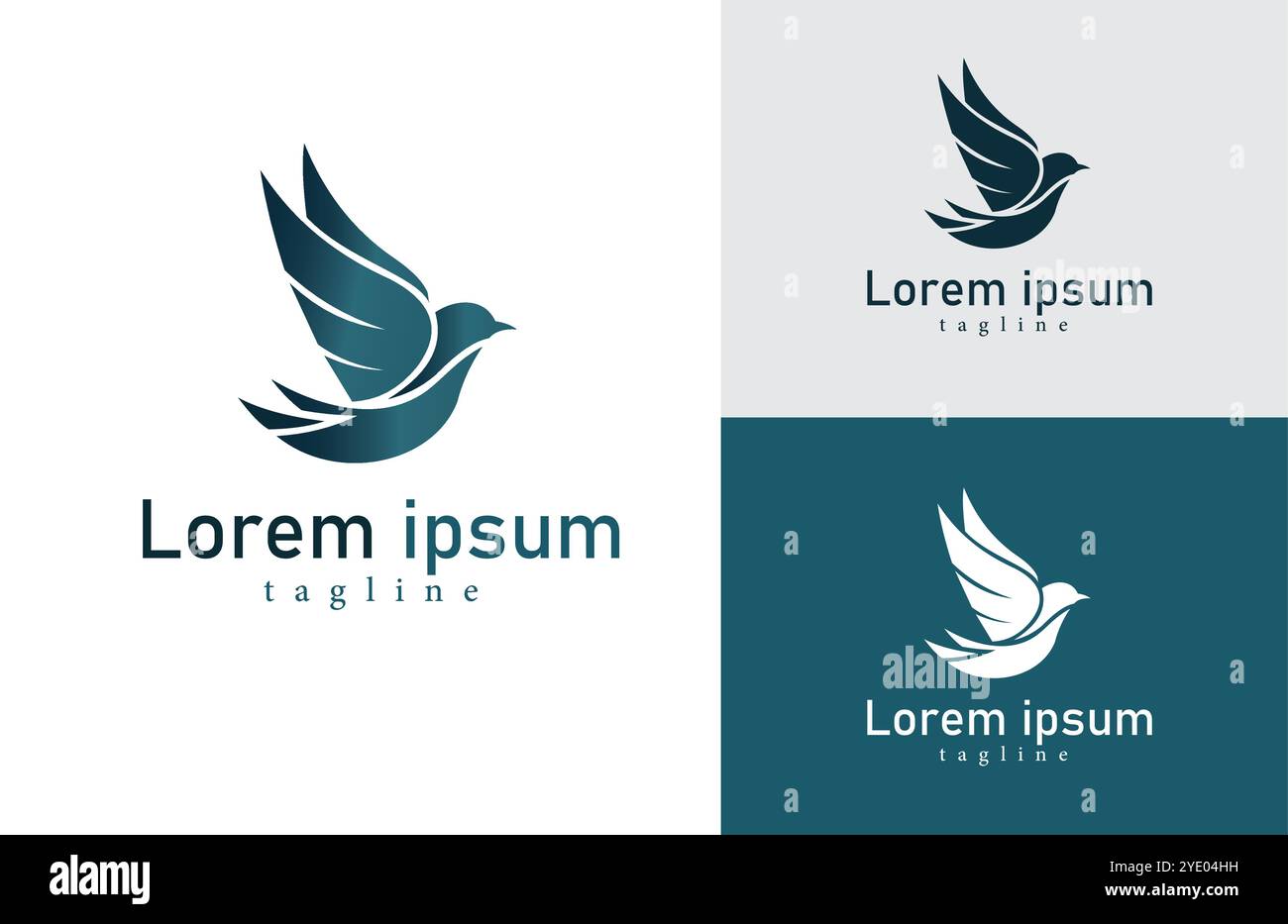Modernes Vogellogodesign – elegantes, minimalistisches Branding für umweltfreundliche, Reise- oder Wellness-Unternehmen Stock Vektor