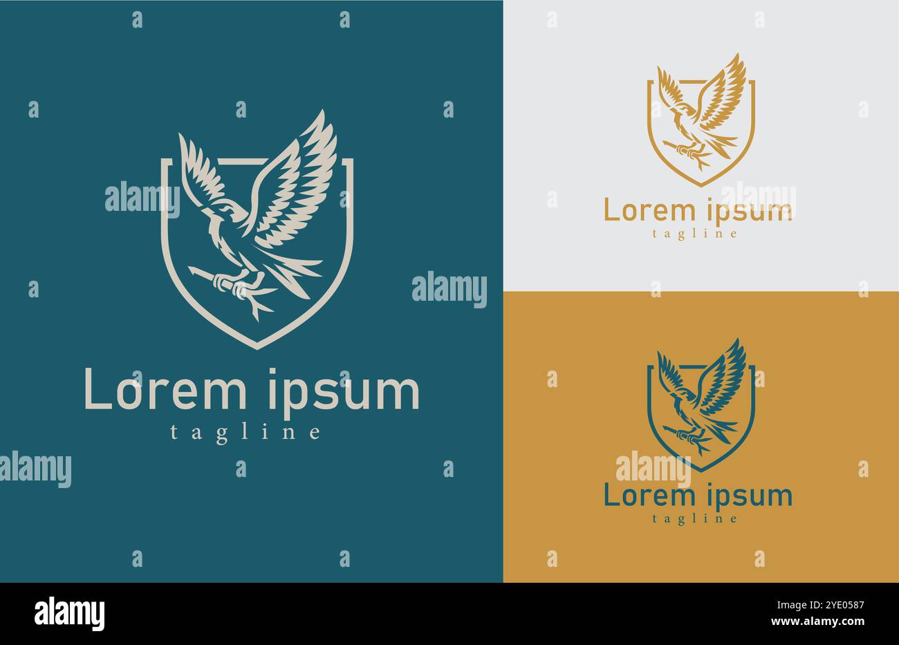 Heraldic Eagle Emblem – elegantes Vector Shield Logo für Unternehmens- und Markenidentität Stock Vektor