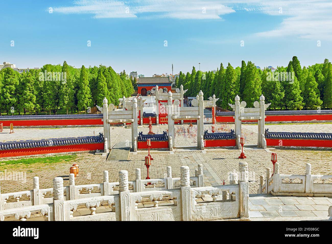 Kreisförmige Hügel Altar in der komplexen Temple of Heaven in Peking, China. Stockfoto